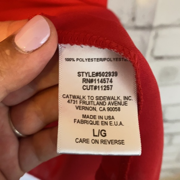 Pleione red babydoll blouse - Picture 4 of 4